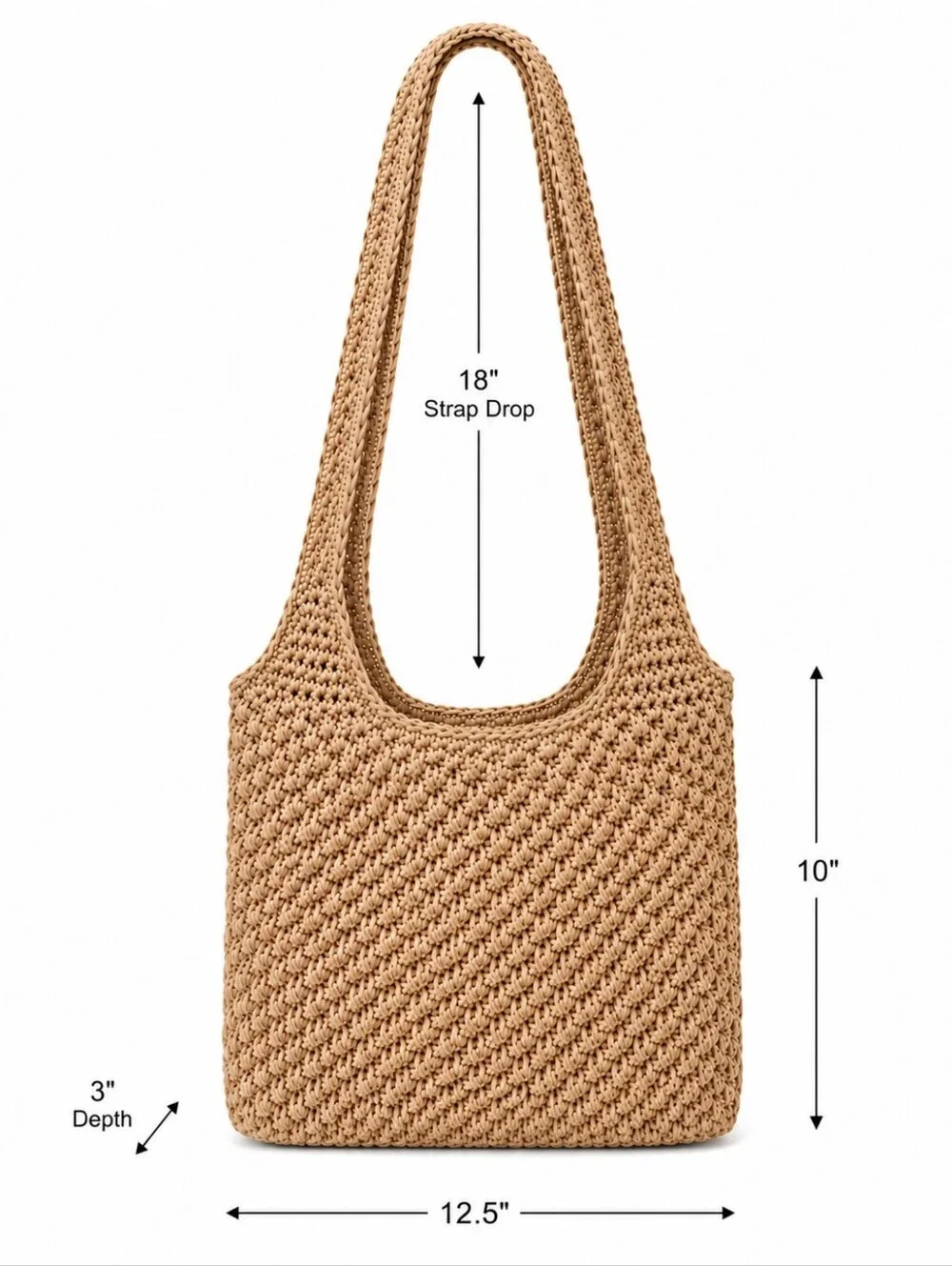 Woven Raffia Slouchy Hobo Bag